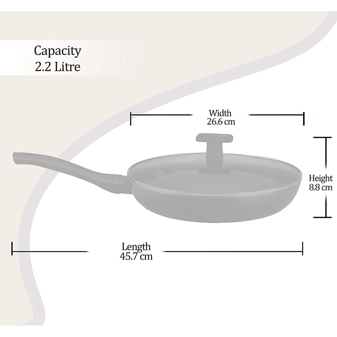 Buy Milton Pro Cook Black Pearl Induction Fry Pan with Glass Lid Online